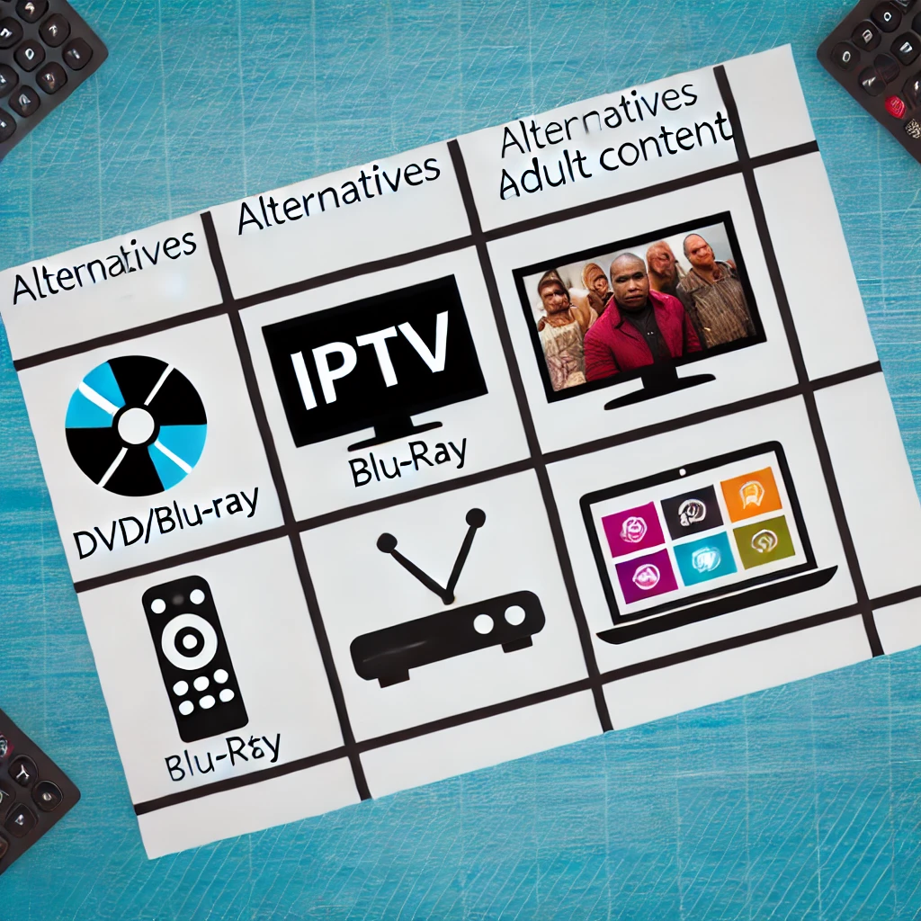 Comparative image showing alternatives to IPTV for adult content.